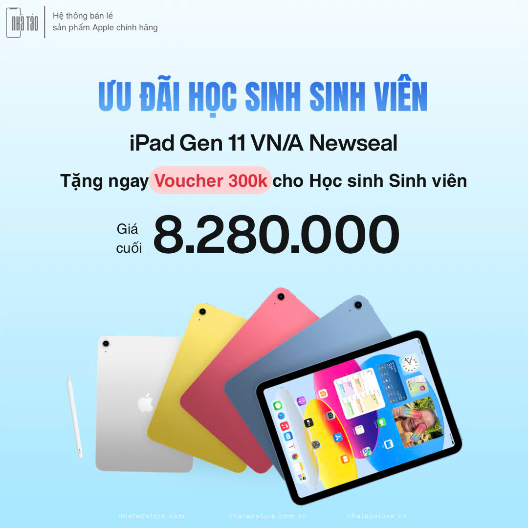 Cửa hàng Nhà Táo Store với chương trình ưu đãi Back to School cho iPad Gen 11