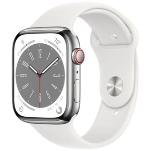 Apple Watch Series 8 LTE 41mm viền thép dây cao su - Chính hãng VN/A Bạc Silver