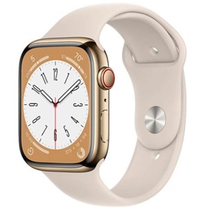 Apple Watch Series 8 LTE 41mm viền thép dây cao su - Chính hãng VN/A Vàng Gold