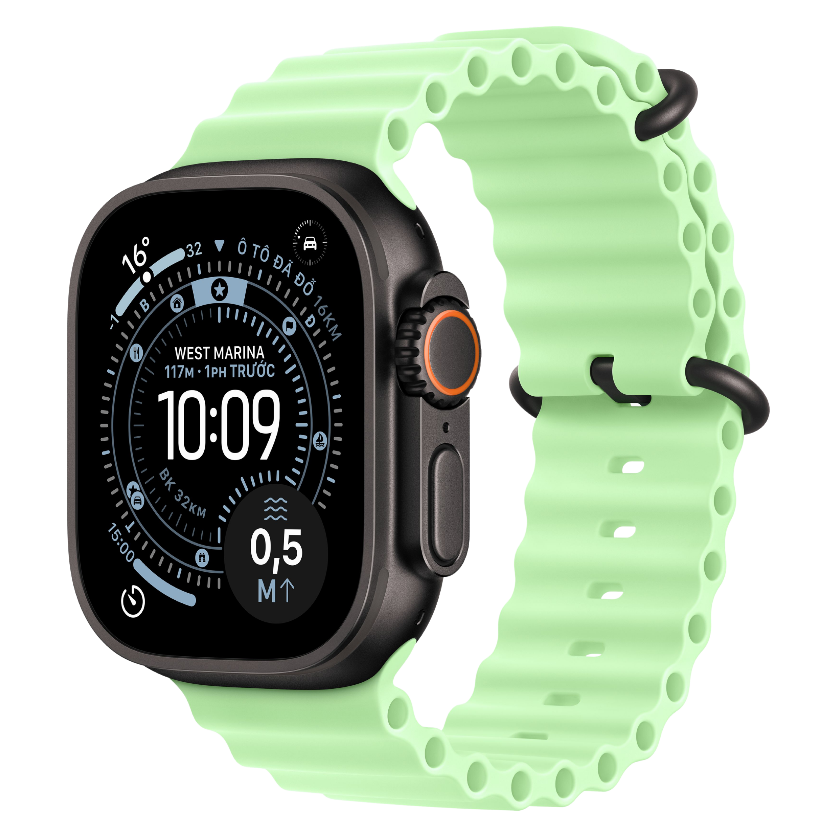 Apple Watch Ultra 3 LTE 49mm Vỏ Titan Đen - Dây đeo cao su Ocean - Chính Hãng VN/A image