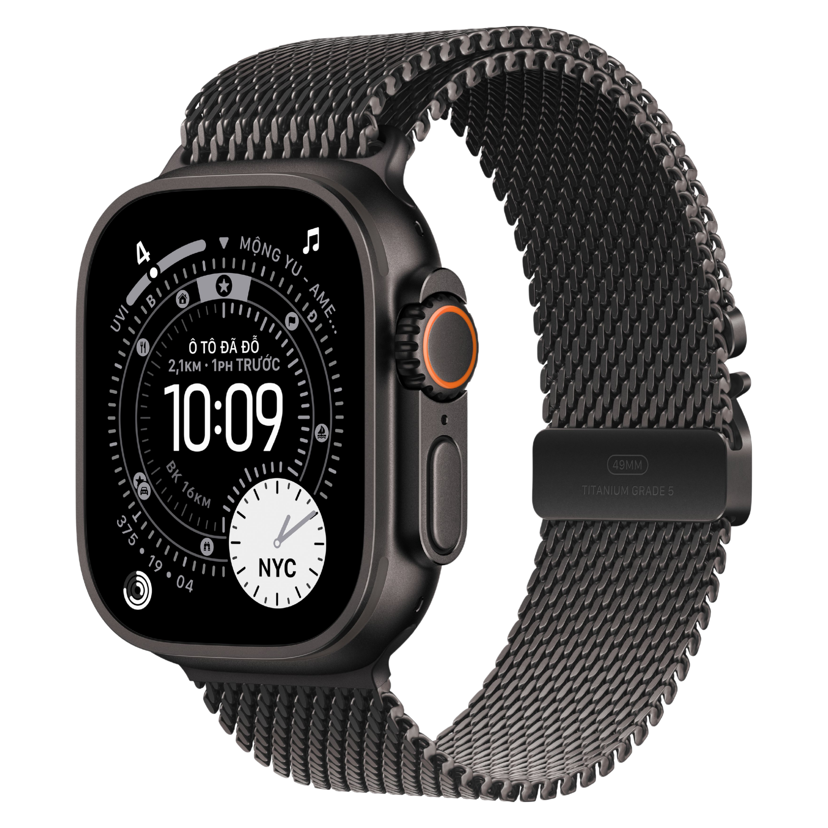 Apple Watch Ultra 3 LTE 49mm Vỏ Titan Đen - Dây quấn milan titan - Chính Hãng VN/A image